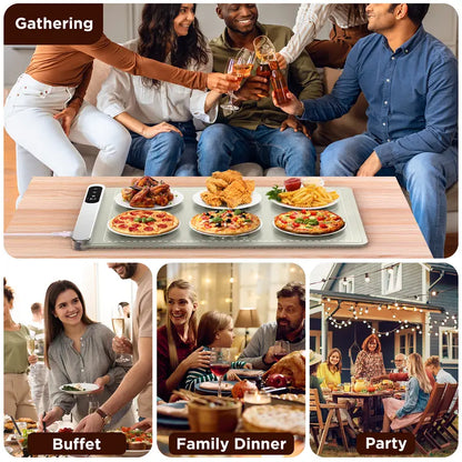 Sorfance Fast-Heating Roll-Up Food Warmer Mat with 6 Temp/Timer Settings.